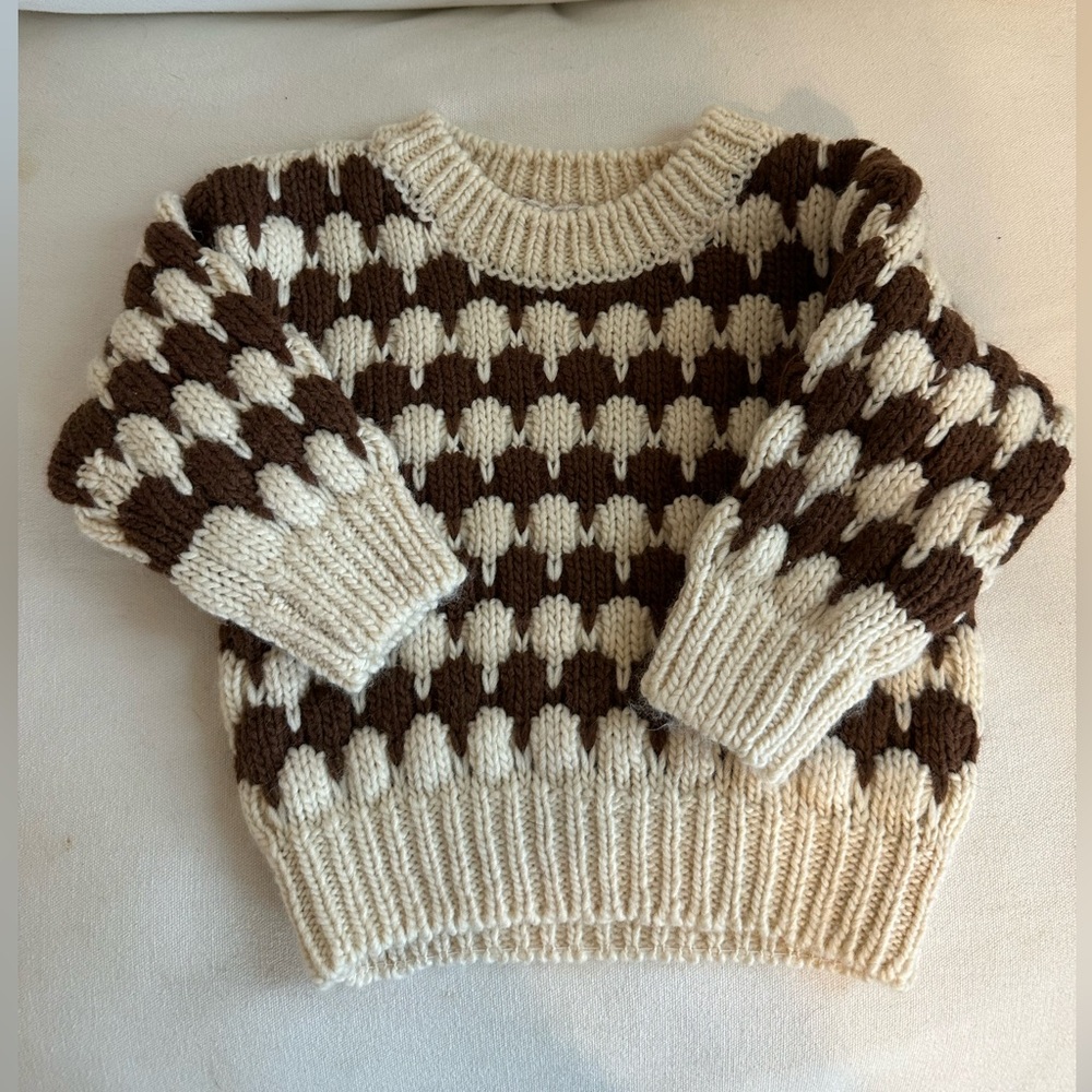Rylee + Cru Shiloh Brown and White Sweater